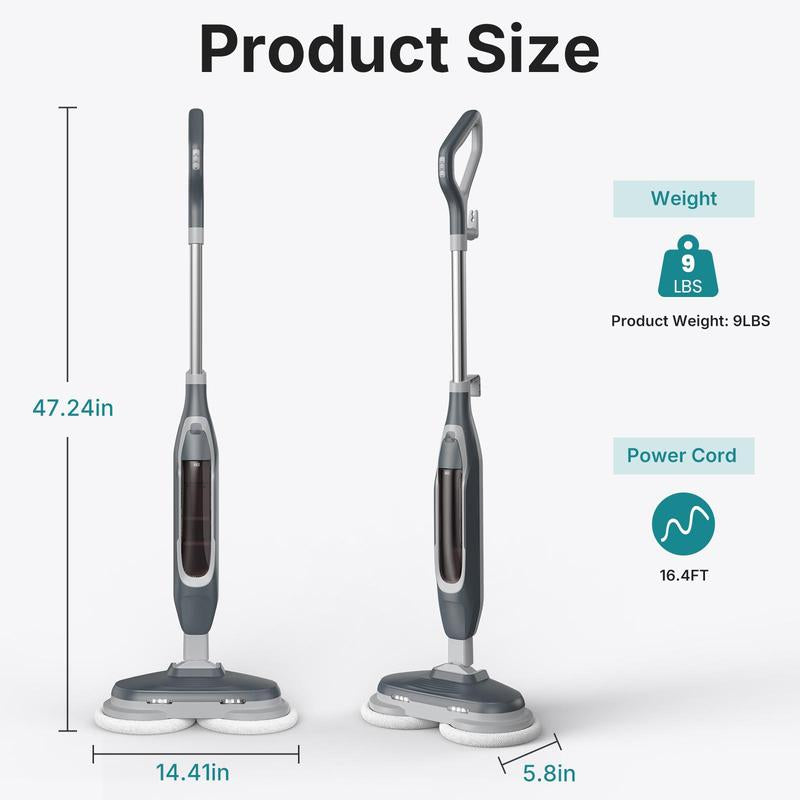 Lightweight Electric Hard Floor Cleaner with LED