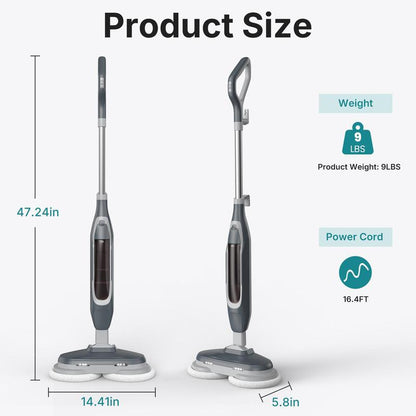 Lightweight Electric Hard Floor Cleaner with LED