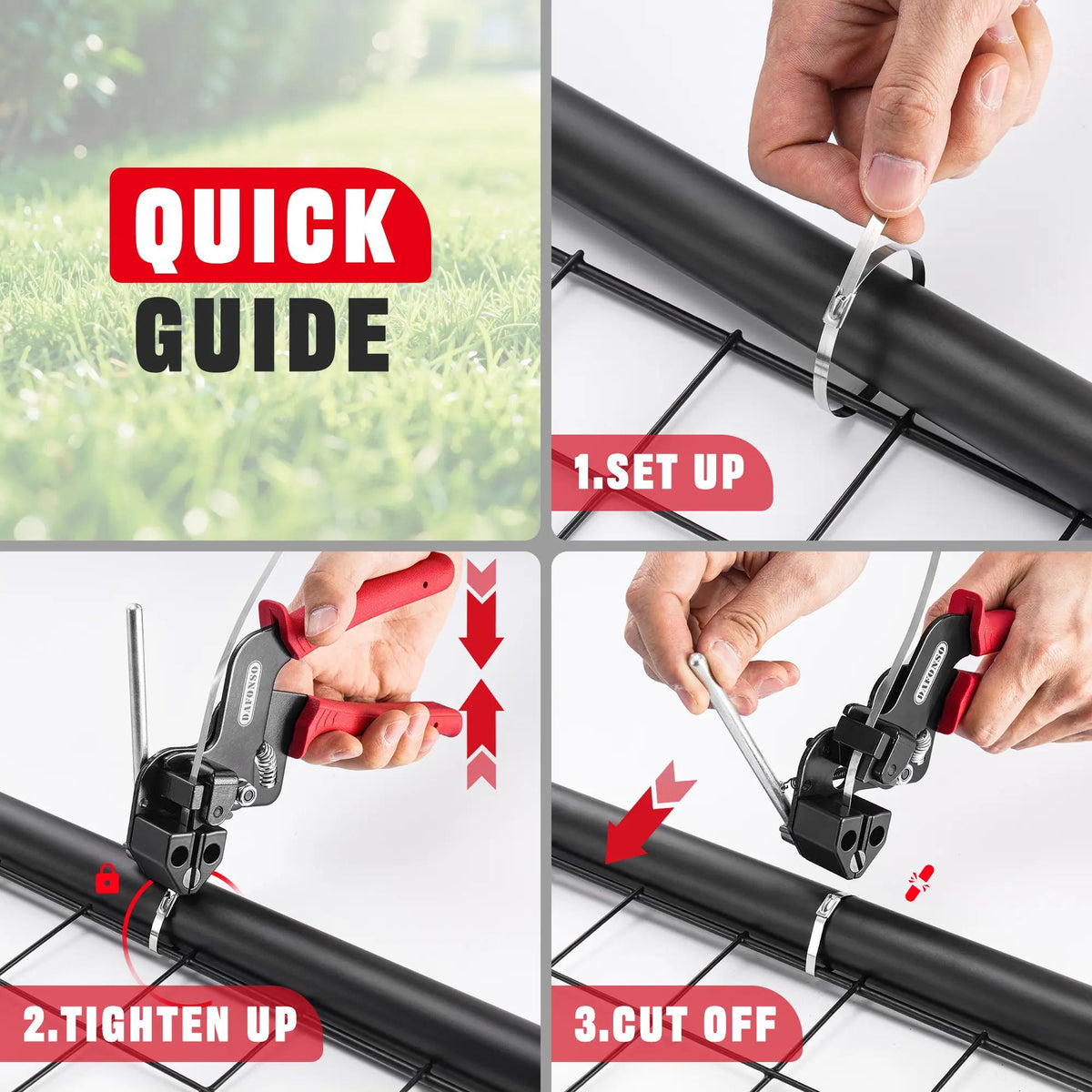 Stainless Steel Cable Tie Gun Kit-100PCS 11.8 inches 304 Heavy Duty Metal Zip Ties