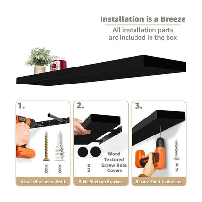 Floating Shelves for Wall, 3 Pack Long Wall Decor