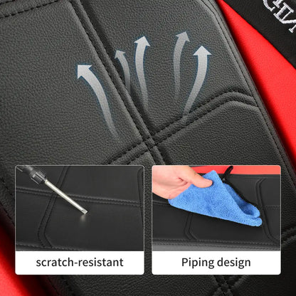 Universal Car Seat Cover Comfortable Durable Protector for All Cars 2PCS Black Leather Look