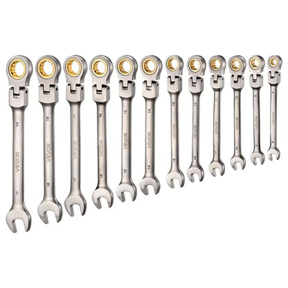 12-Piece Multifunctional Flex-Head Ratcheting Wrench