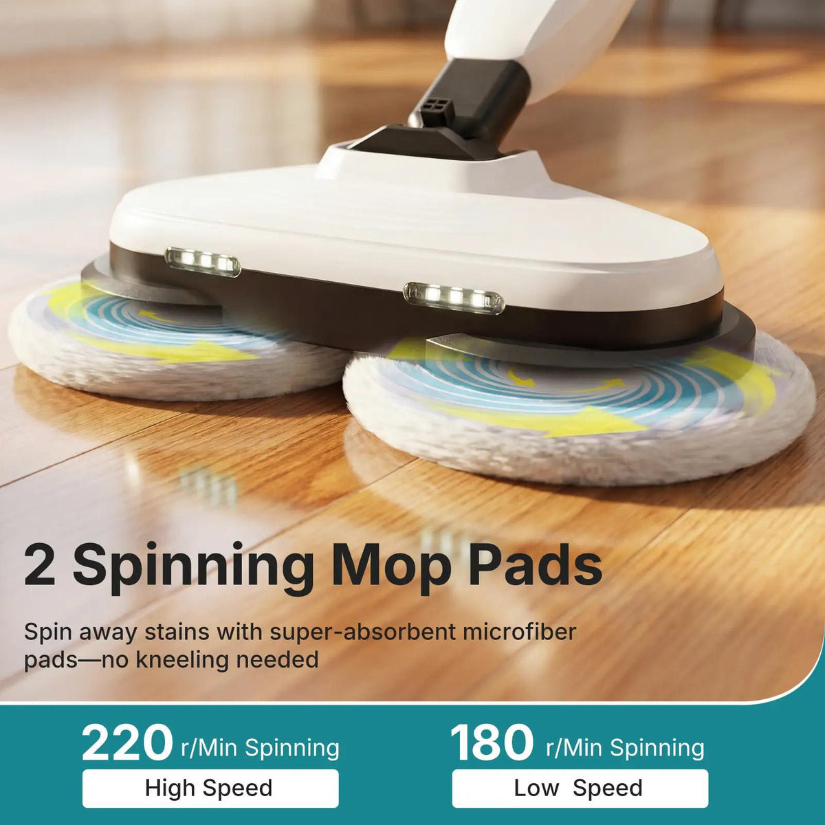 Lightweight Electric Hard Floor Cleaner with LED