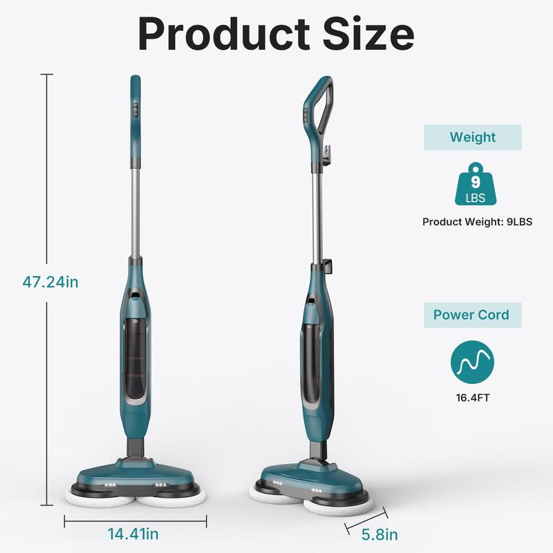 Lightweight Electric Hard Floor Cleaner with LED