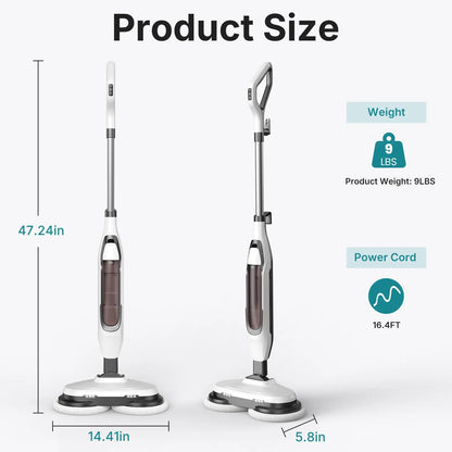 Lightweight Electric Hard Floor Cleaner with LED